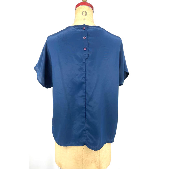 Vintage Christie & Jill Blue Short Sleeve Shirt Medium M - Picture 4 of 7